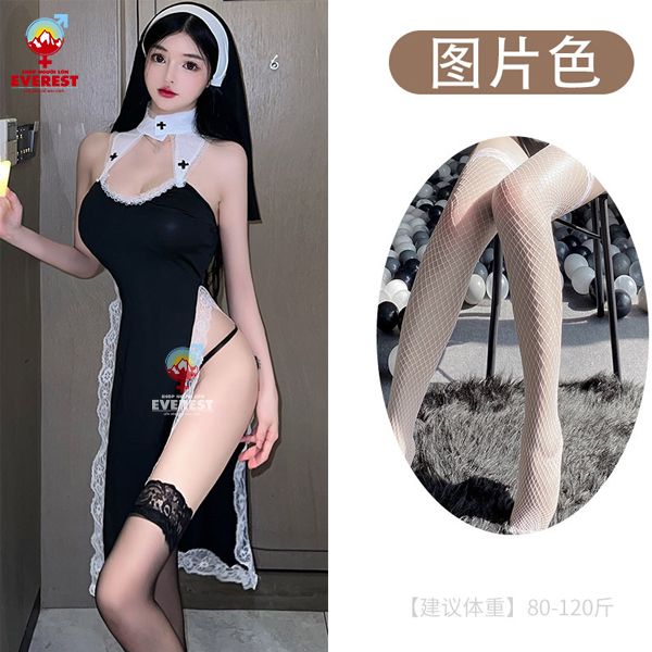  Váy ngủ cosplay nữ tu sĩ gợi cảm phối ren sexy 