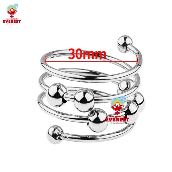  Vòng đeo cu inox Alexandra có bi tăng khoái cảm [5 size] 