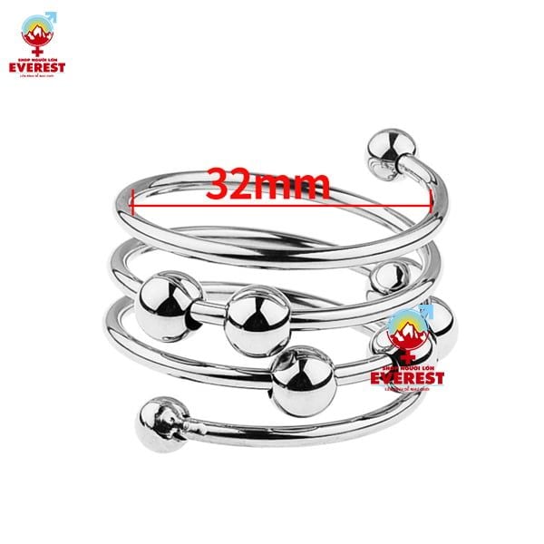  Vòng đeo cu inox Alexandra có bi tăng khoái cảm [5 size] 