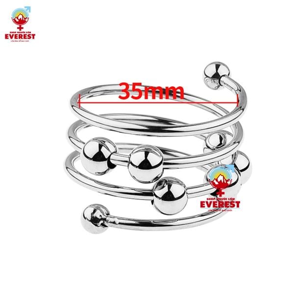  Vòng đeo cu inox Alexandra có bi tăng khoái cảm [5 size] 