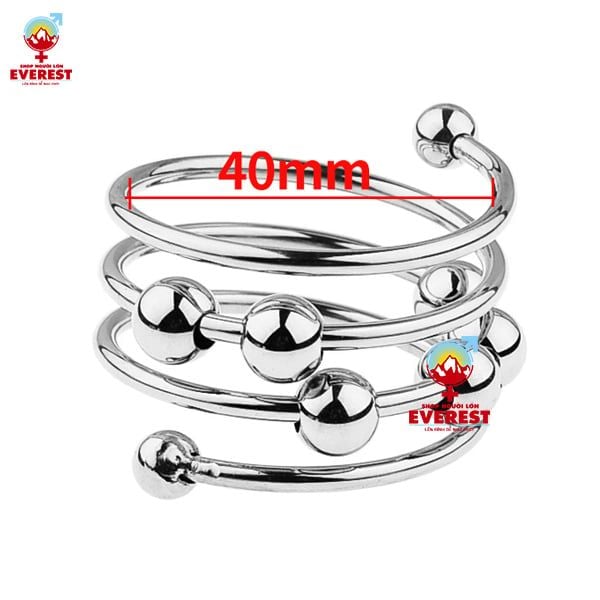  Vòng đeo cu inox Alexandra có bi tăng khoái cảm [5 size] 