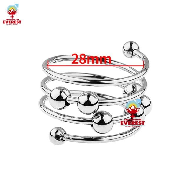  Vòng đeo cu inox Alexandra có bi tăng khoái cảm [5 size] 