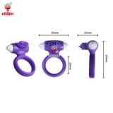  Vòng đeo dương vật có rung silicon siêu co giãn và kích thích 