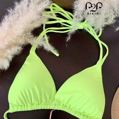 Bikini 2 mảnh cột dây xanh neon