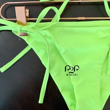 Bikini 2 mảnh cột dây xanh neon