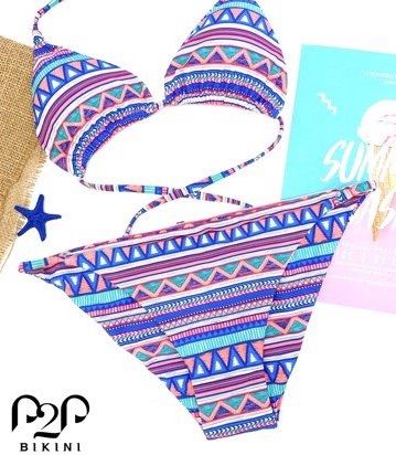 Bikini 2 mảnh cột dây kẻ sọc