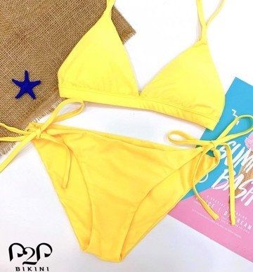 Bikini 2 mảnh cột dây vàng