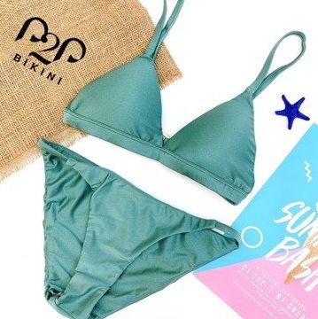 Bikini 2 mảnh cột dây xanh ngọc