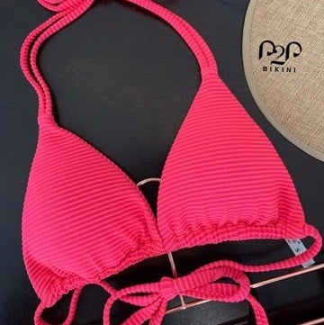 Bikini 2 mảnh cột dây sọc hồng