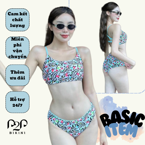 Đồ bơi NỮ P2P Bikini kiểu hai mảnh áo ống cách điệu