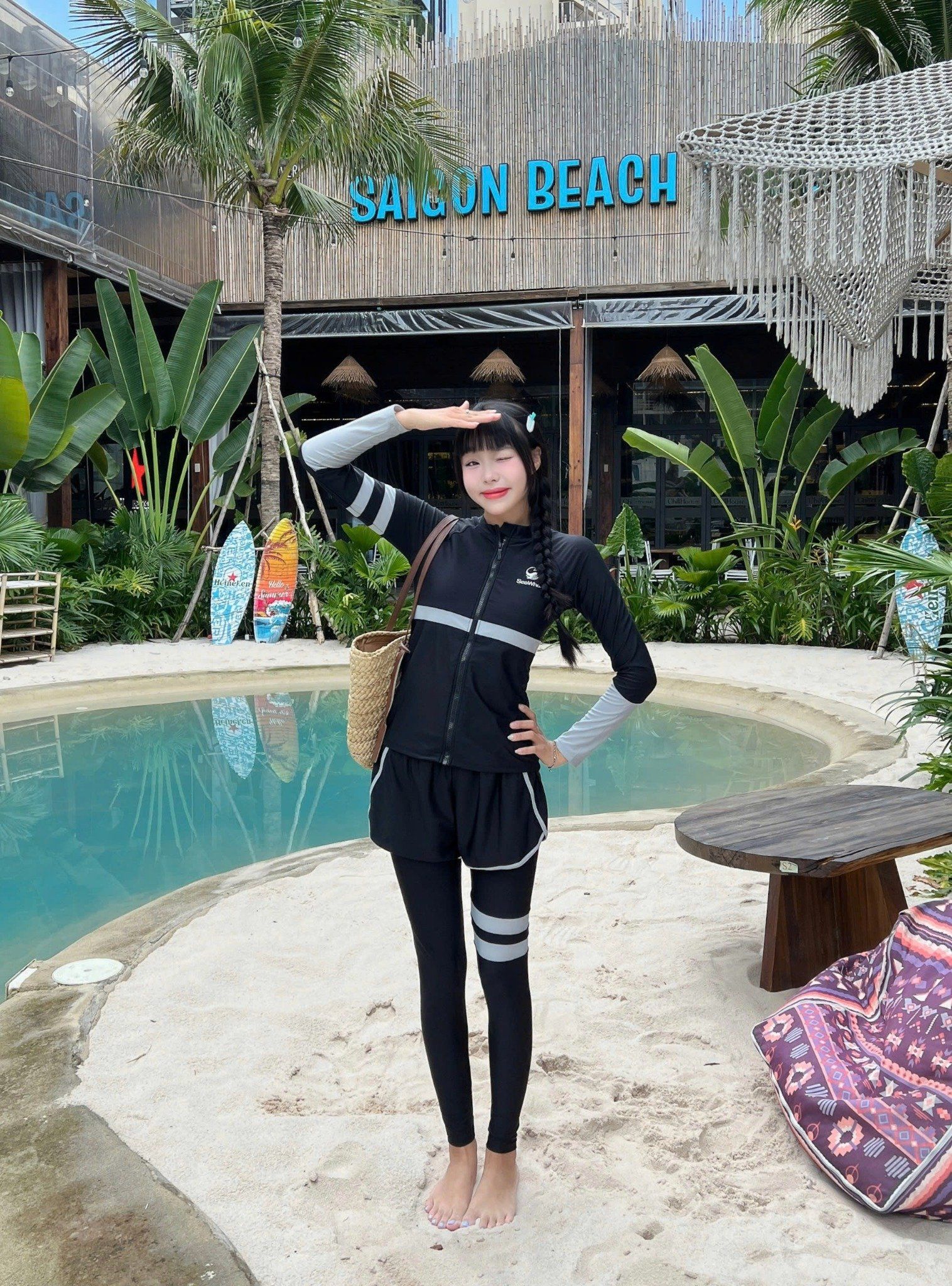 SEAWHALE - Set bơi tay dài chống nắng SPF 50