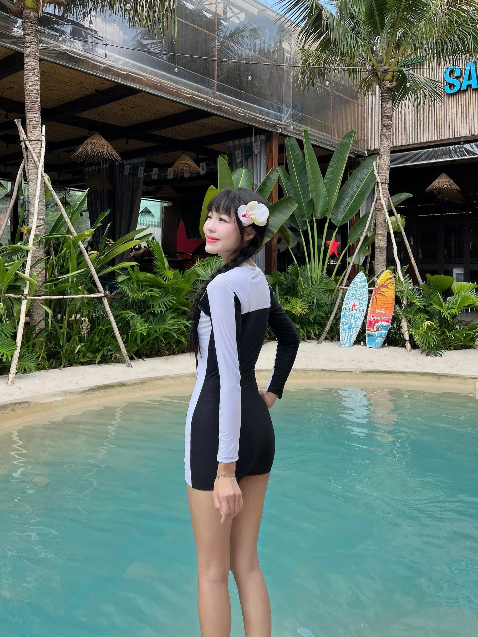Set bơi tay dài chống nắng SPF 50