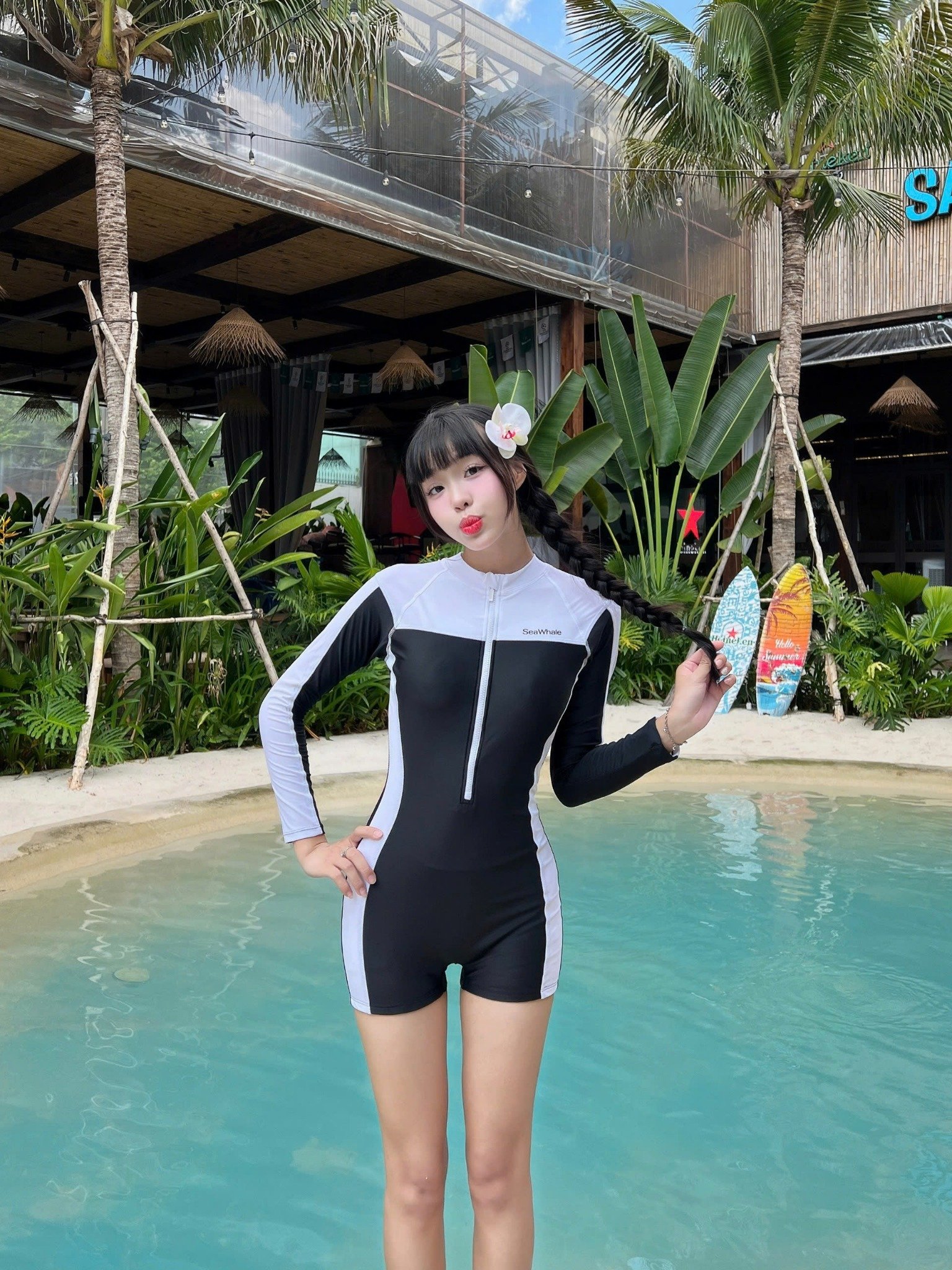 Set bơi tay dài chống nắng SPF 50