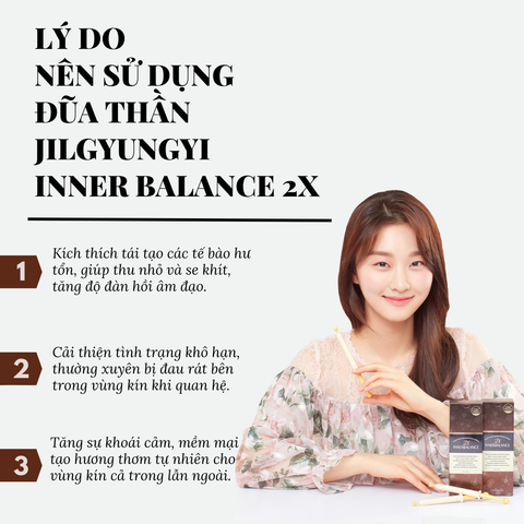 Đũa thần Jilgyungyi Inner Balance 2X detox, làm hồng và se khít vùng kín, dưỡng ẩm, săn chắc, trẻ hoá vùng kín 2.5G X 3 ống