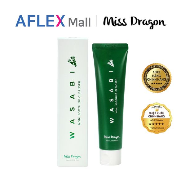 Sữa rửa mặt Miss Dragon - Sữa rửa mặt làm dịu da Wasabi chiết xuất trái nhàu - Wasabi Noni Soothing Cleanser (100 ml)