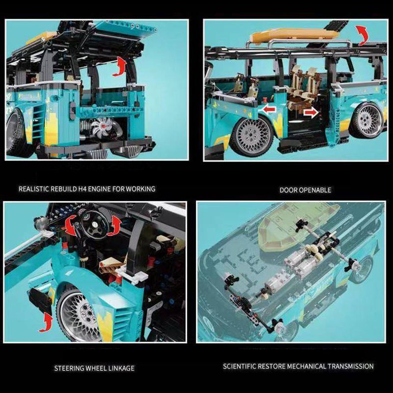  Mô Hình Nhựa 3D Lắp Ráp Kbox Xe Picnic Volkswagen T1 1:10 (2550 mảnh) 10510 – LG0041 