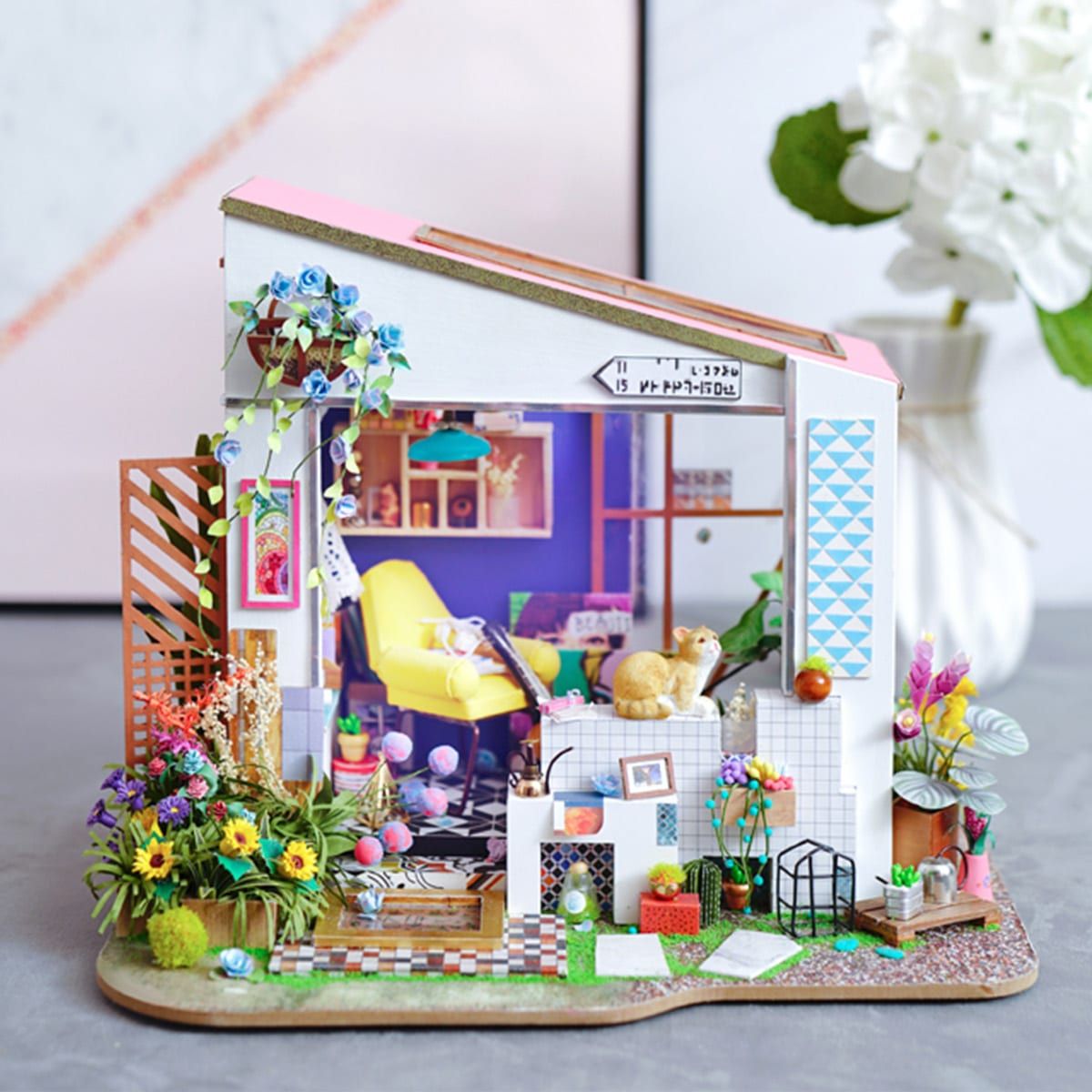  Mô Hình Gỗ 3D Lắp Ráp ROBOTIME DIY Dollhouse Nhà Tí Hon (340, mảnh Lily's Porch) DG11 - WP155 