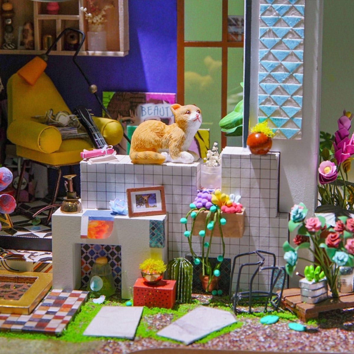  Mô Hình Gỗ 3D Lắp Ráp ROBOTIME DIY Dollhouse Nhà Tí Hon (340, mảnh Lily's Porch) DG11 - WP155 
