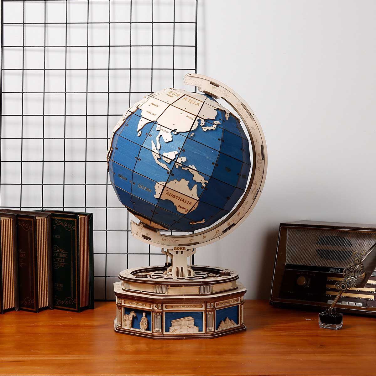  Mô Hình Gỗ 3D Lắp Ráp ROBOTIME ROKR Quả Địa Cầu Lớn (The Huge Globe) ST002 – WP239 