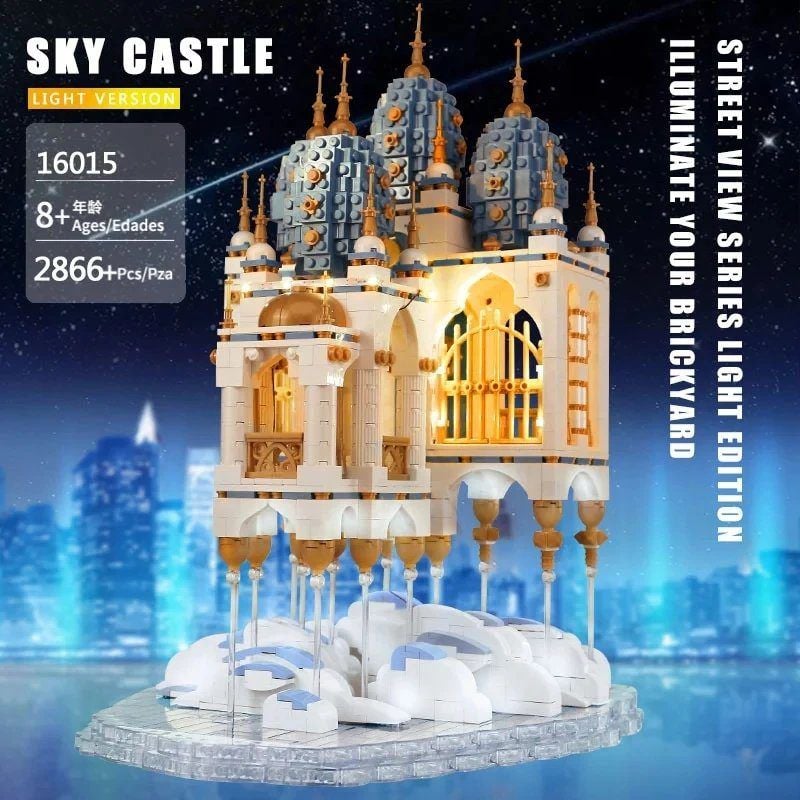  Mô Hình Nhựa 3D Lắp Ráp MOULD KING Lâu Đài Trên Mây 16015 (Sky Castle, 2866 mảnh, có đèn LED) - LG0111 