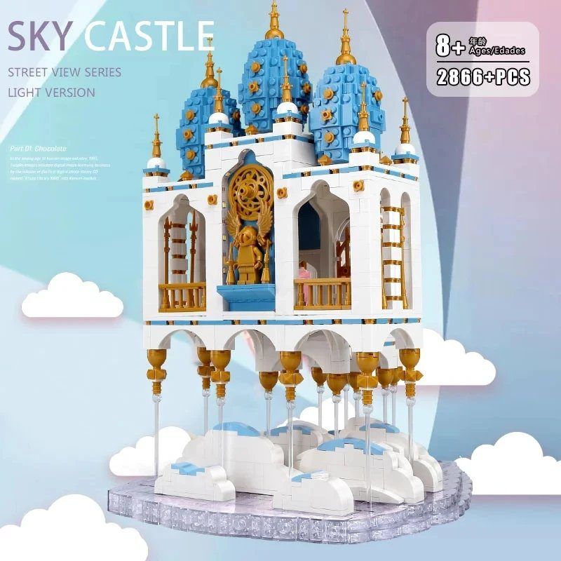  Mô Hình Nhựa 3D Lắp Ráp MOULD KING Lâu Đài Trên Mây 16015 (Sky Castle, 2866 mảnh, có đèn LED) - LG0111 