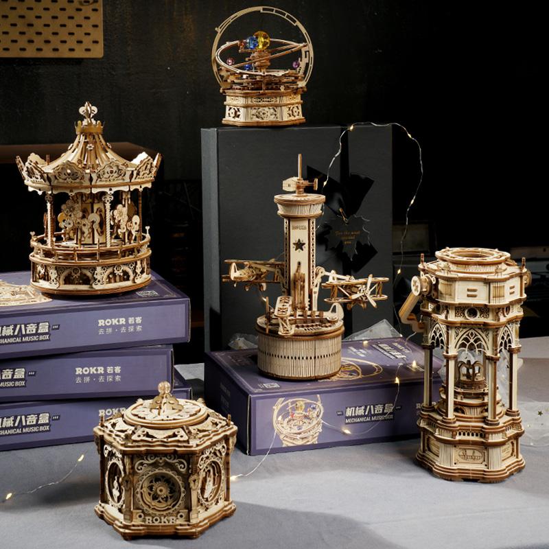Giảm giá Đồ chơi lắp ráp gỗ 3D Mô hình Hộp nhạc Phong cách Trung Hoa Cổ  Music Box  BeeCost