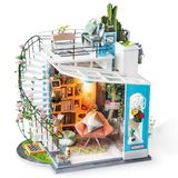  Mô Hình Gỗ 3D Lắp Ráp ROBOTIME DIY Dollhouse Nhà Tí Hon (340 mảnh, Dora's Loft) DG12 - WP156 