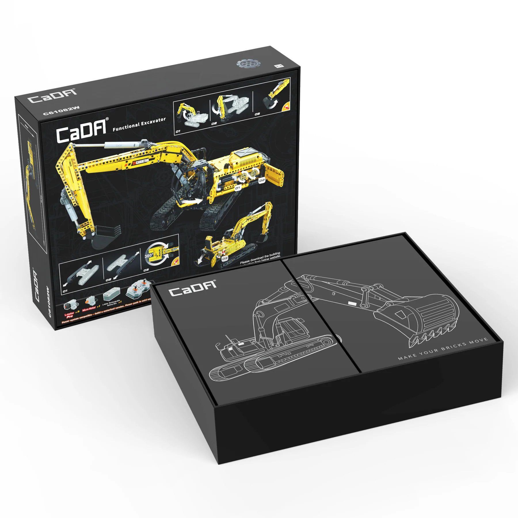  Mô Hình Nhựa 3D Lắp Ráp CaDA Master Xe Máy Xúc (1702 mảnh, Excavator Vehicle) C61082 - LG0012 