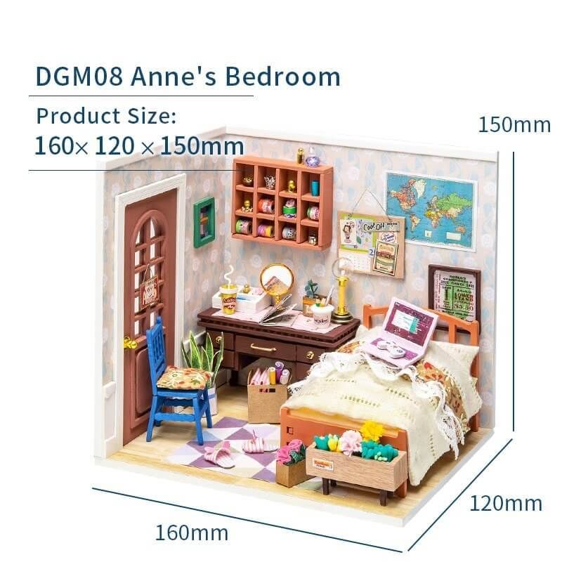  Mô Hình Gỗ 3D Lắp Ráp ROBOTIME DIY Dollhouse Nhà Tí Hon Anne's Bedroom DGM08 - WP152 