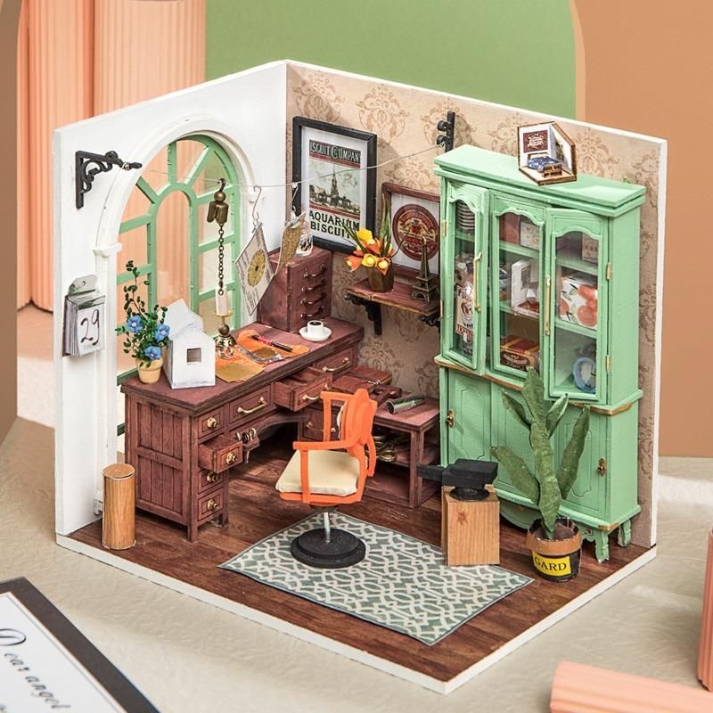  Mô Hình Gỗ 3D Lắp Ráp ROBOTIME DIY Dollhouse Nhà Tí Hon (150 mảnh, Jimmy's Studio) DGM07 - WP151 