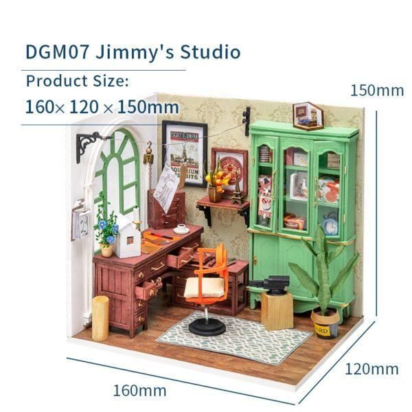  Mô Hình Gỗ 3D Lắp Ráp ROBOTIME DIY Dollhouse Nhà Tí Hon Jimmy's Studio DGM07 - WP151 