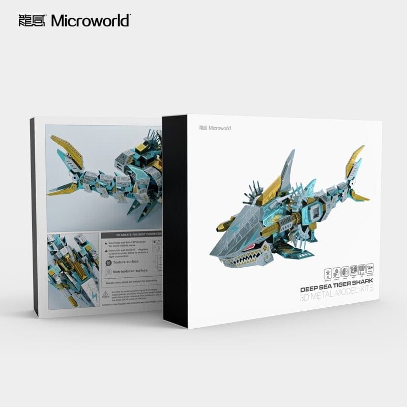  Mô Hình Kim Loại Lắp Ráp 3D Microworld Cá Mập Hổ (123 mảnh, The Deep Sea Tiger Shark) D012 – MP974 