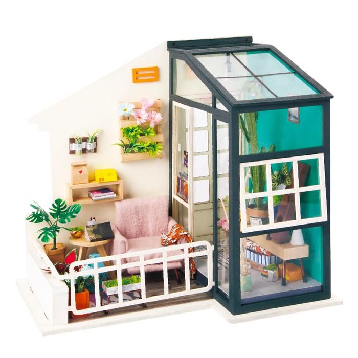  Mô Hình Gỗ 3D Lắp Ráp ROBOTIME DIY Dollhouse Nhà Tí Hon Balcony Daydreaming DGM05 – WP045 