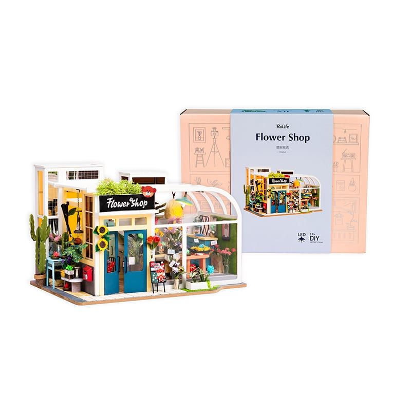  Mô Hình Gỗ 3D Lắp Ráp ROBOTIME DIY Dollhouse Nhà Tí Hon (195, mảnh Teddy The Encounter Cafe) TD02W – WP102 