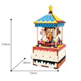  Mô Hình Gỗ 3D Lắp Ráp ROBOTIME Hộp Nhạc Vòng Xoay Ngựa Gỗ Merry Go Round Music Box AM304 – WP012 