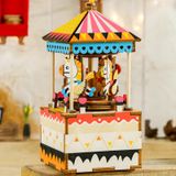  Mô Hình Gỗ 3D Lắp Ráp ROBOTIME Hộp Nhạc Vòng Xoay Ngựa Gỗ (61 mảnh, Merry Go Round Music Box) AM304 – WP012 