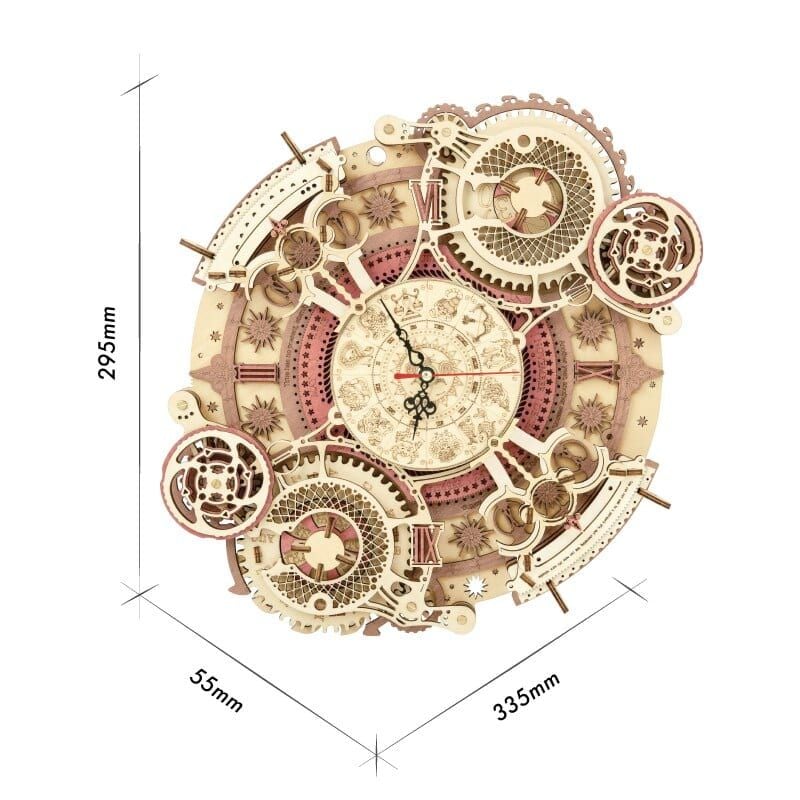  Mô Hình Gỗ 3D Lắp Ráp ROBOTIME ROKR Đồng Hồ Cung Hoàng Đạo (168 mảnh, Zodiac Wall Clock) LC601 – WP203 