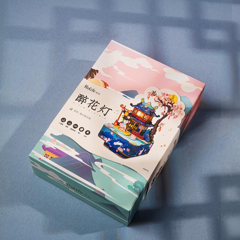  Mô Hình Gỗ 3D Lắp Ráp ROBOTIME Rolife Hộp Nhạc Tuý Hoa Đăng (275 mảnh, Drunk Lantern) AMU01 - WP198 