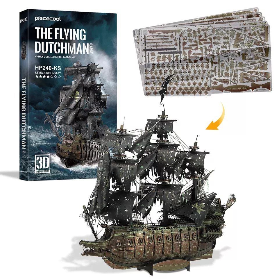  Mô Hình Kim Loại 3D Lắp Ráp Piececool Tàu Người Hà Lan Bay (The Flying Dutchman, Nhiều Màu) HP240-KS - MP1129 