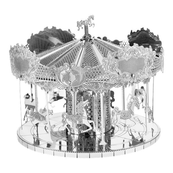  Mô Hình Kim Loại Lắp Ráp 3D Metal Mosaic Vòng Xoay Ngựa Gỗ (37 mảnh, Merry Go Round) – MP647 