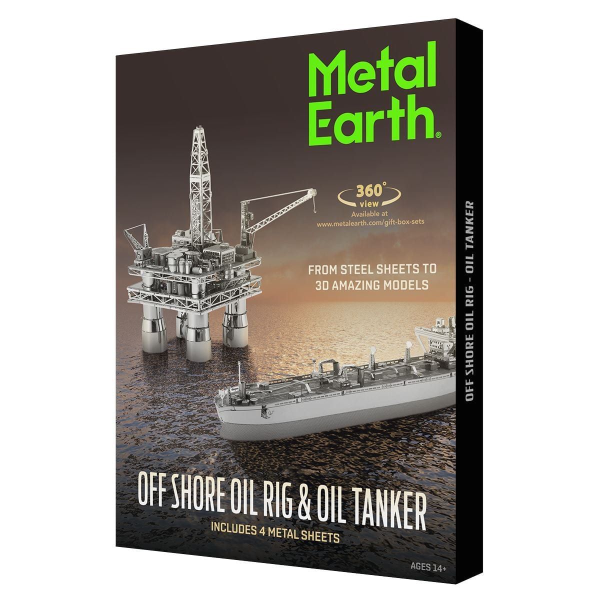  Mô Hình Kim Loại Lắp Ráp 3D Metal Earth OFFSHORE OIL RIG & OIL TANKER GIFT SET – MP560 