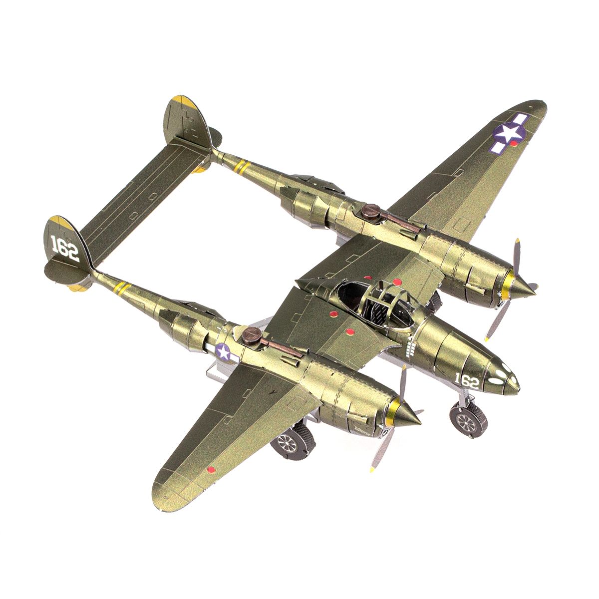 Mô Hình Kim Loại 3D Lắp Ráp Metal Head Máy Bay Tiêm Kích (73 mảnh, Lockheed P-38 Lightning) 3D-B042-C - MP1143 