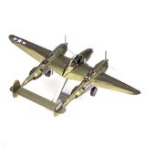  Mô Hình Kim Loại 3D Lắp Ráp Metal Head Máy Bay Tiêm Kích (73 mảnh, Lockheed P-38 Lightning) 3D-B042-C - MP1143 