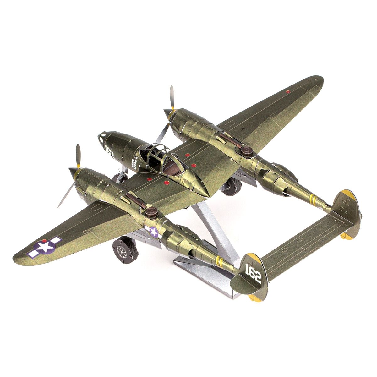  Mô Hình Kim Loại 3D Lắp Ráp Metal Head Máy Bay Tiêm Kích (73 mảnh, Lockheed P-38 Lightning) 3D-B042-C - MP1143 