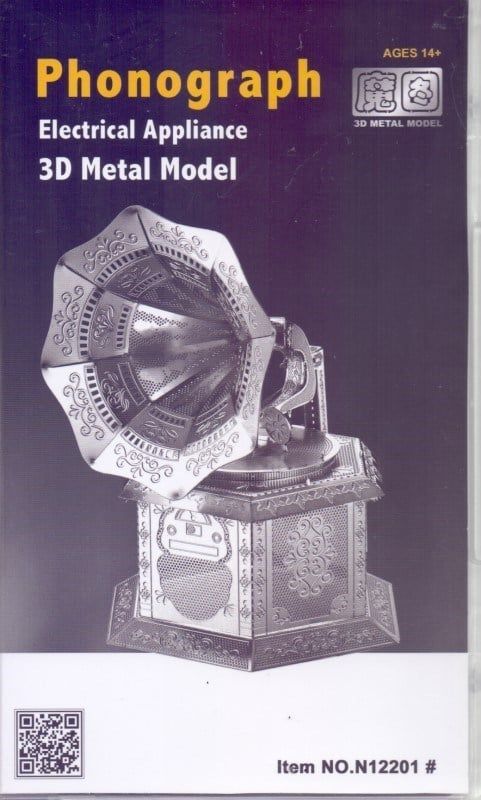  Mô Hình Kim Loại Lắp Ráp 3D Metal Works Máy Nghe Đĩa Than (60 mảnh, Record Player) – MP611 