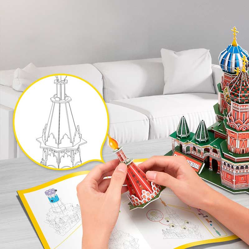  Mô Hình Giấy 3D Lắp Ráp CubicFun Nhà Thờ Chính Tòa Thánh Basil DS0999h (222 mảnh, National Geographic Saint Basil's Cathedral) - PP066 