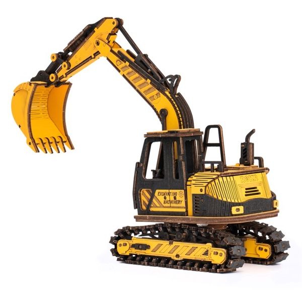  Mô Hình Gỗ 3D Lắp Ráp ROBOTIME ROKR Xe Máy Xúc (Excavator) TG508K – WP247 