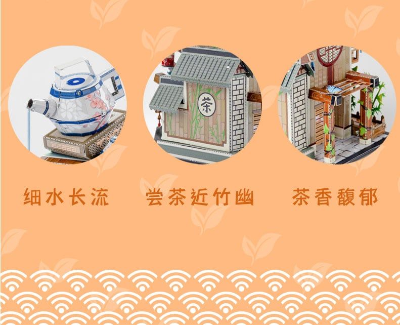  Mô Hình Kim Loại Lắp Ráp 3D MU Trà Lầu Trung Hoa (68 mảnh, Travel to World - China Tea House) YM-N104-B – MP896 