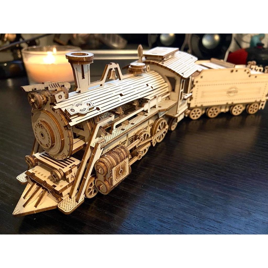  Mô Hình Gỗ 3D Lắp Ráp ROBOTIME Xe Lửa (308 mảnh, Prime Steam Express) MC501 – WP032 