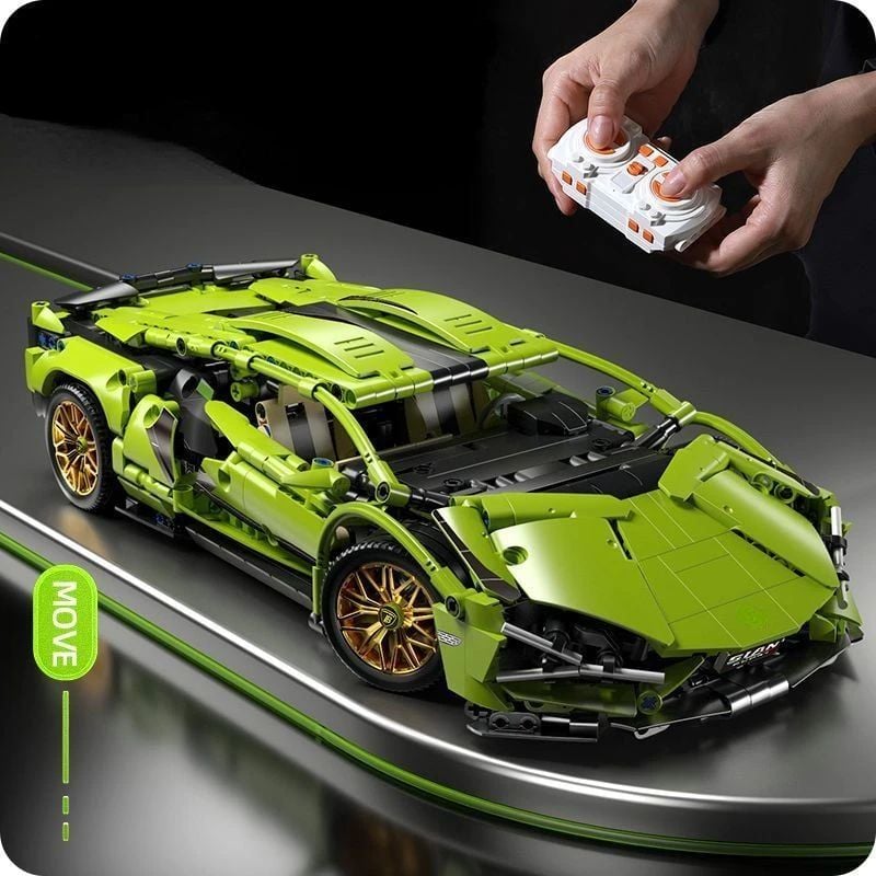  Mô Hình Nhựa 3D Lắp Ráp OEM Siêu Xe Đua Lamborghini (1280 mảnh, Màu Xanh Lá) 1:14 - LG0177 